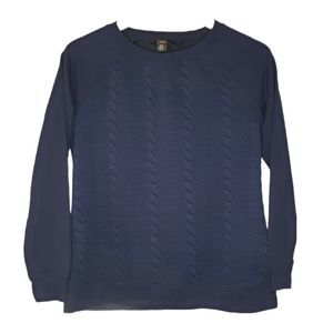 Dalia Navy Blue Argyle Sweater Shirt Size Small